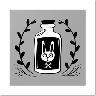 poison bottle Witchy Botanical bunny Posters and Art